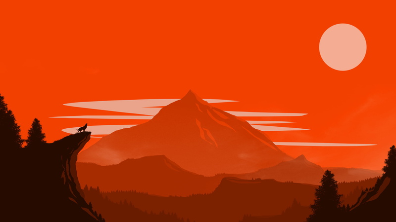 2K, Firewatch, fantasy art, simple, vibrant