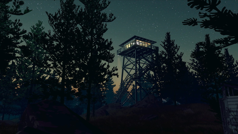 video games, forest, Firewatch, stars, night, 2K, trees