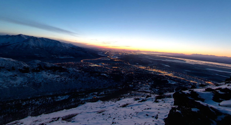 outdoors, cloud - sky, sunset, city lights, mountain, 1080P, snowcapped mountain, idyllic, no people, nature, winter, tranquil scene, rock, mountain range