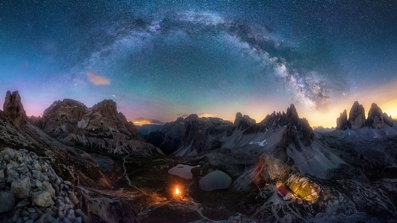 tranquil scene, the milky way, mountain range, sky, snow, tranquility, home, 1080P, environment, winter, illuminated, mountain, stars, milky way