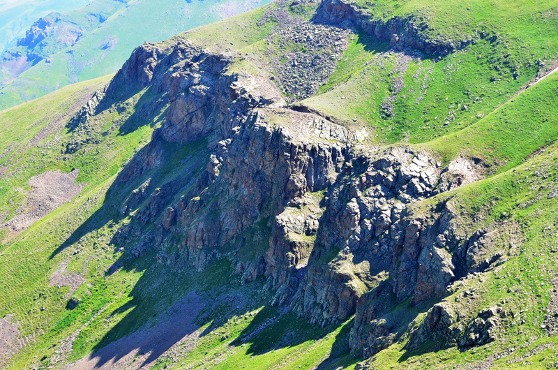 4K, idyllic, background, rock - object, volcanic landscape, grassland, green, scenics - nature, volcanic crater, black sea, environment, environmental