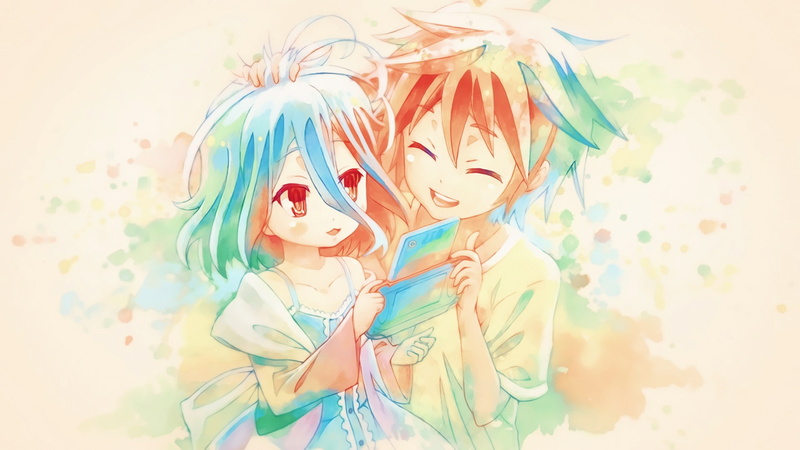 Sora (No Game No Life), Shiro (No Game No Life), 1080P, anime, No Game No Life