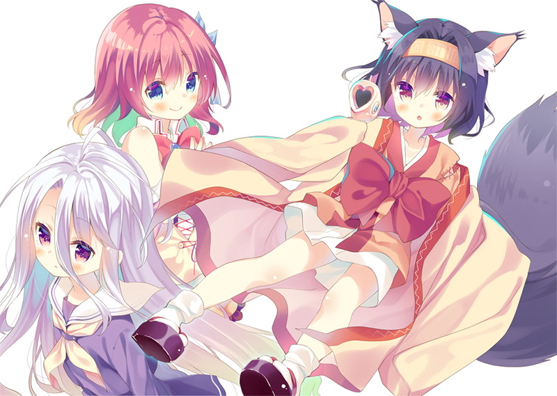 Shiro (No Game No Life), looking at camera, multi colored, nature, day, females, 1080P, sky, Izuna Hatsuse, Anime, art and craft, costume, Stephanie Dola