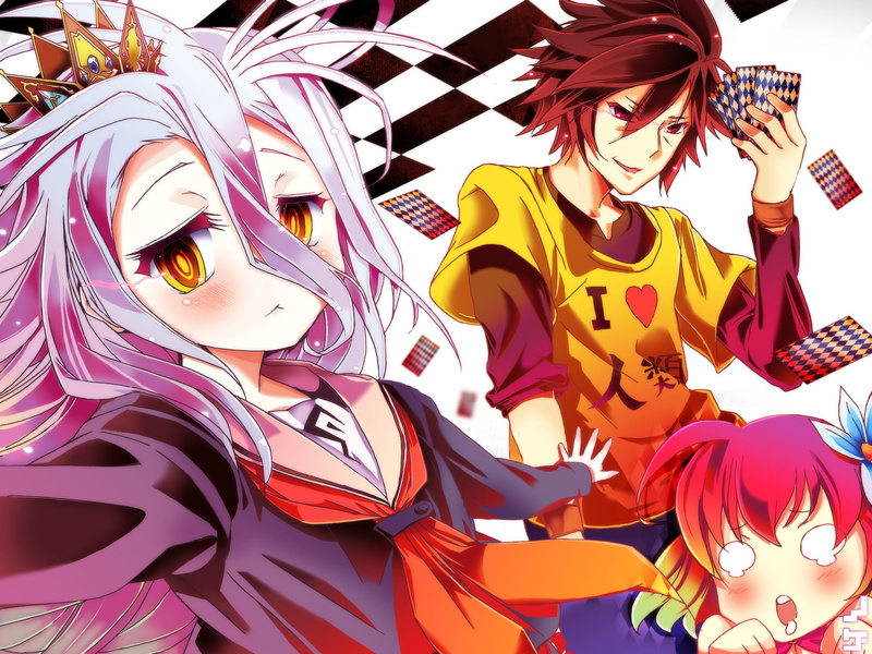 1080P, No Game No Life, Shiro (No Game No Life), Stephanie Dola, Anime, Sora (No Game No Life)