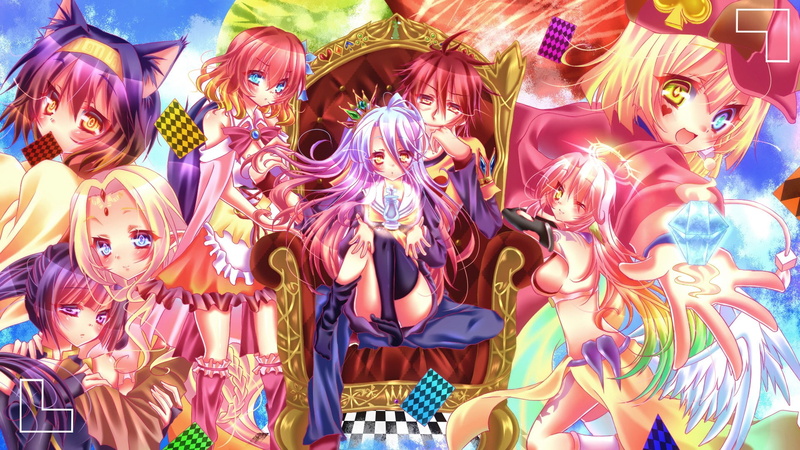 Stephanie Dola, Clammy Zell, Shiro (No Game No Life), Fiel Nirvalen, Sora (No Game No Life), Jibril (No Game No Life), Izuna Hatsuse, Anime, Tet (No Game No Life)