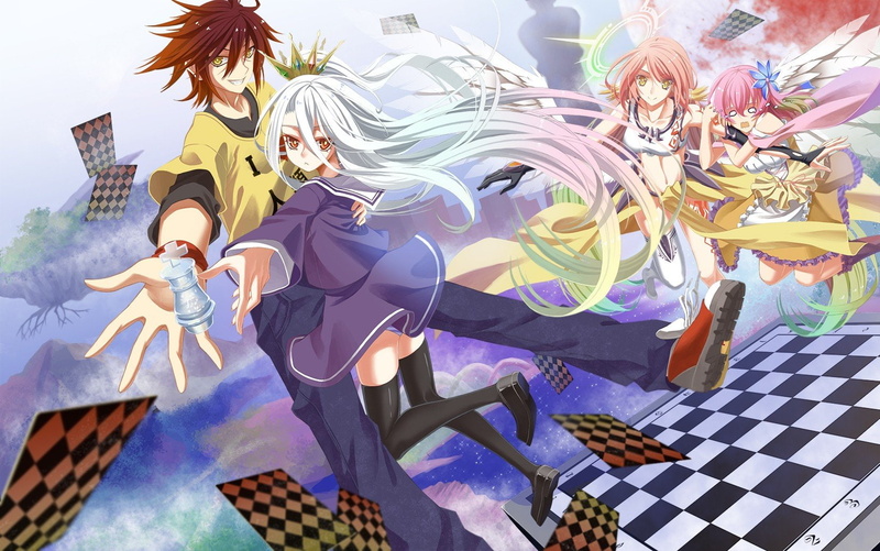 720P, No Game No Life, Shiro (No Game No Life), Sora (No Game No Life), Stephanie Dora, anime, Anime Girls