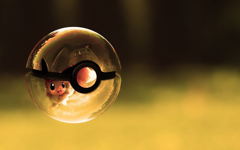 shiny, outdoors, yellow, close-up, artwork, 1080P, day, transparent, toy, ball, crystal ball, focus on foreground, circle, poke, balls, reflection, helmet