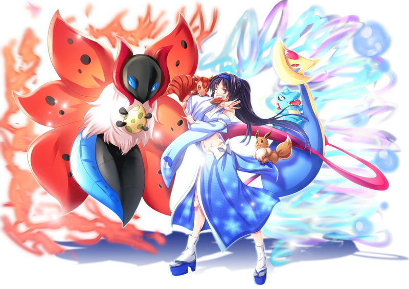 cresselia, 2K, volcarona, pokemon, karo, eevee, totodile, vulpix