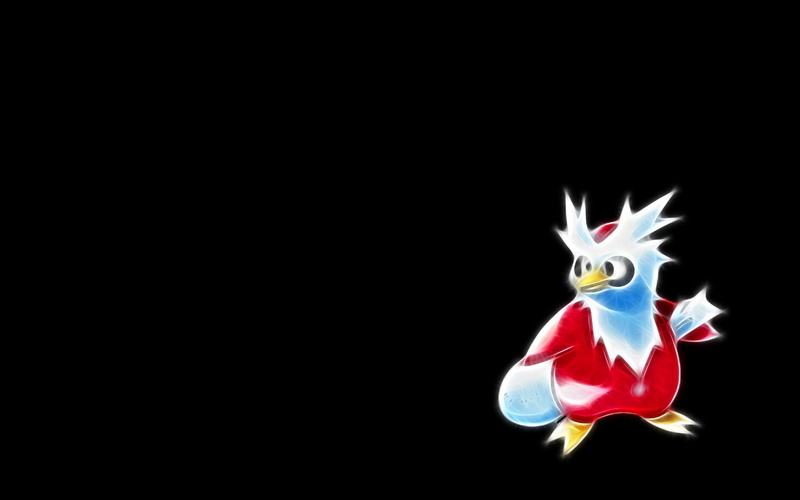 red, delibird, minimalism, black, 1080P, monster, blue, pokemon, black background, background