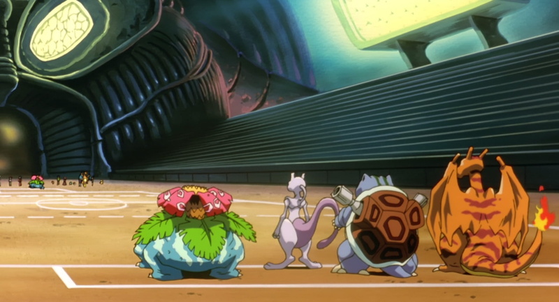 Venusaur (Pokémon), indoors, pattern, Mewtwo (Pokémon), Pokémon: The First Movie, built structure, floral pattern, clothing, Charizard (Pokémon), no people