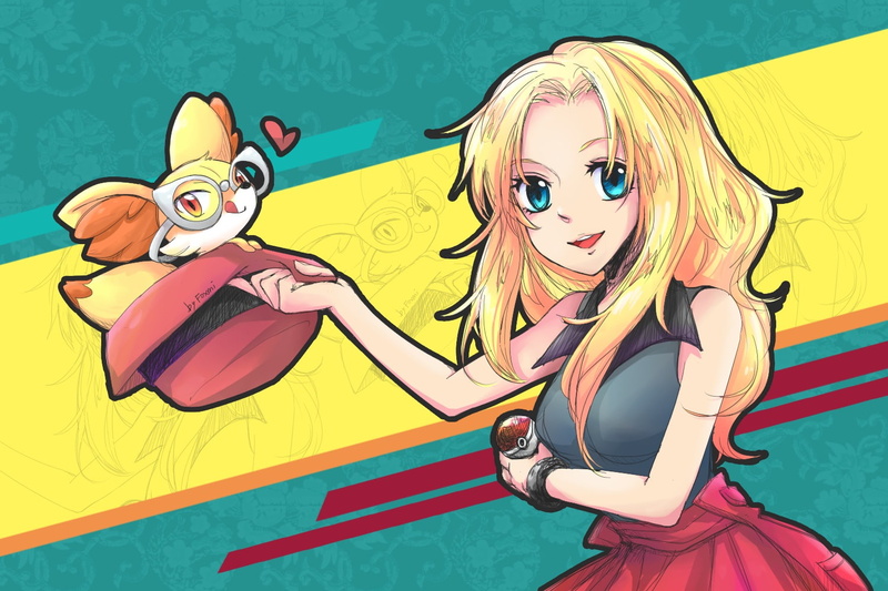 pokemon, hair, blonde, blue, 720P, eyes, signed, serena