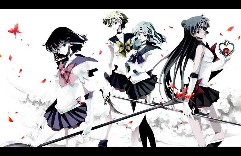 haruka, tomoe, weapon, group, boots, long, meiou, short, hair, setsuna, kaiou, sword, hotaru, 720P, skirt, tenou, blonde, sailor, moon, blue, black, michiru