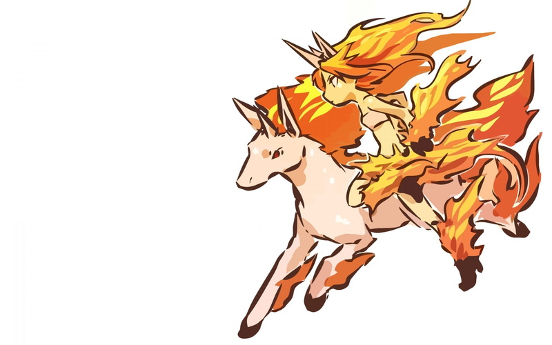 white background, no people, copy space, anime, horse, Pokémon, paint, multi colored, nature, Hitec, Gijinka, orange color, art and craft, 1080P, women