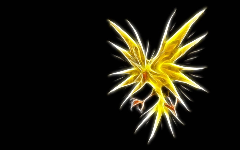 background, anime, zapdos, black, black background, 1080P