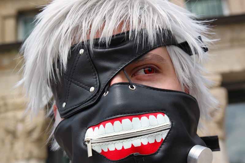 looking at camera, black color, one person, 4K, young adult, beautiful woman, close-up, real people, japantag, human face, indoors, figure, cosplay, event