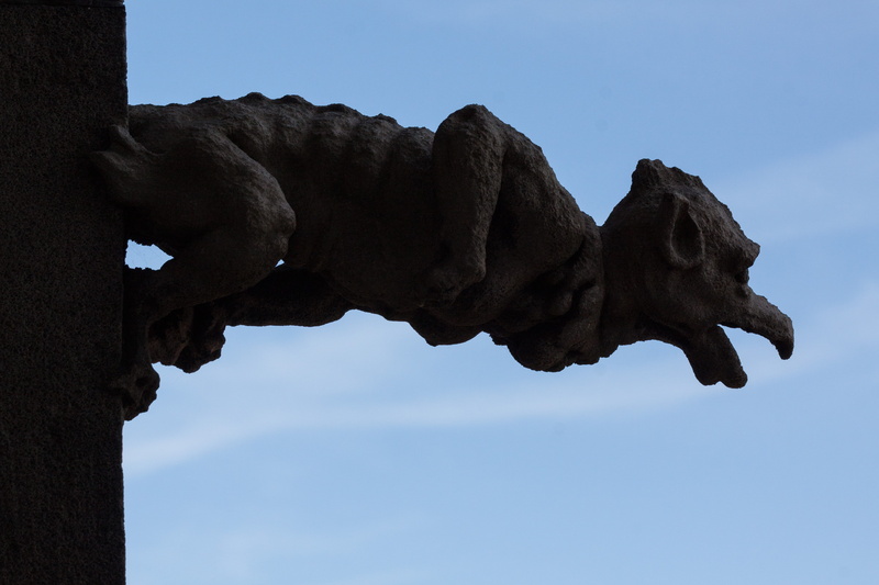 blue, travel destinations, no people, ulm cathedral, the past, animal wildlife, representation, art and craft, statue, Gargoyle, ornate, nature, drainage
