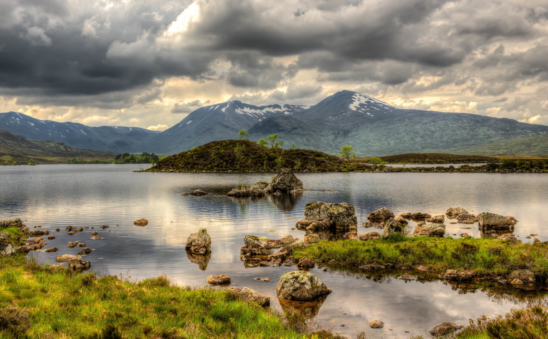 rannochmoor, scenics - nature, mountain, sky, Scotland, Rocks, moor, Europe, tranquil scene, Landscape, moorland, unitedkingdom, tranquility, nature, outdoors