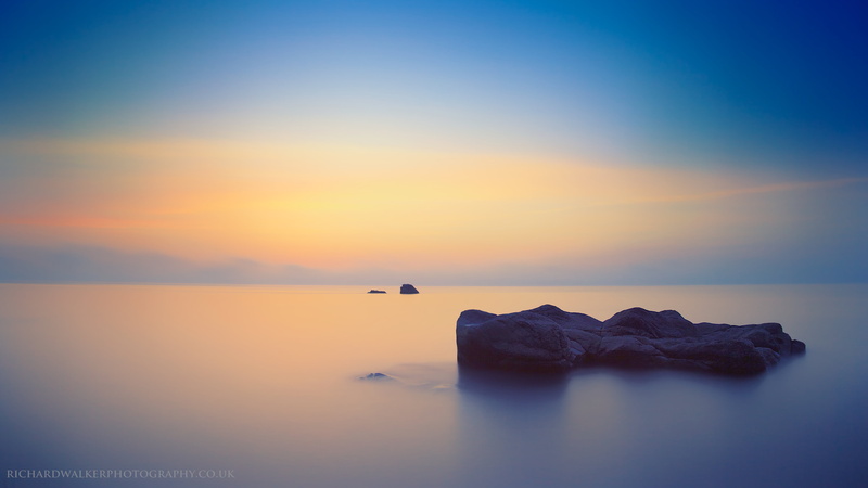 calm, dusk, beach, cornwall, outdoors, 5K, blue sky, nature, sunrise - Dawn, Rock  island, coast, St Ives, landscape, blue, sunset, body, summer, water