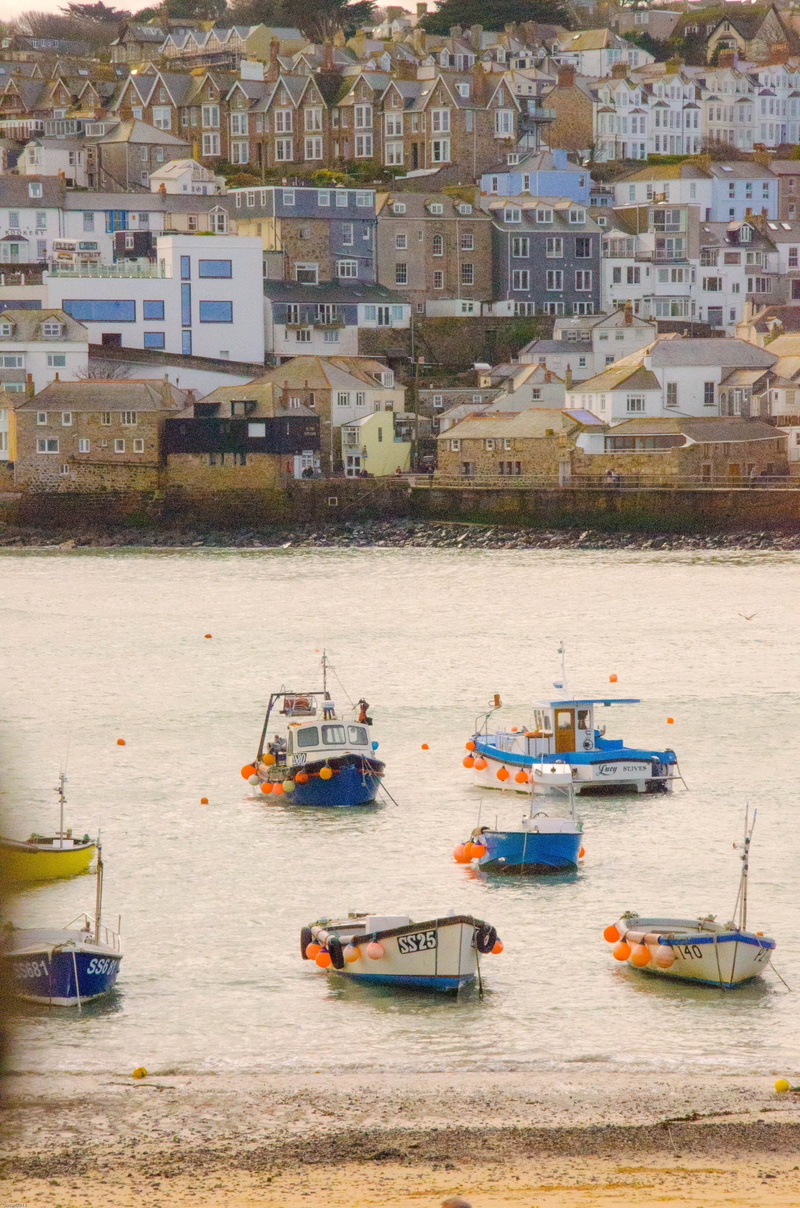 moored, nautical vessel, 4K, sea, cityscape, st ives, scenic, architecture, tide, townscape, sand, building exterior, no people, outdoors, cornwall, seaside