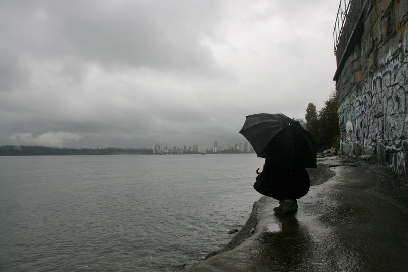 sky, rain, security, day, lonely, overcast, ocean, clouds, outdoors, rainy season, city, person, 4K, waiting, canada, protection, beauty in nature, nature