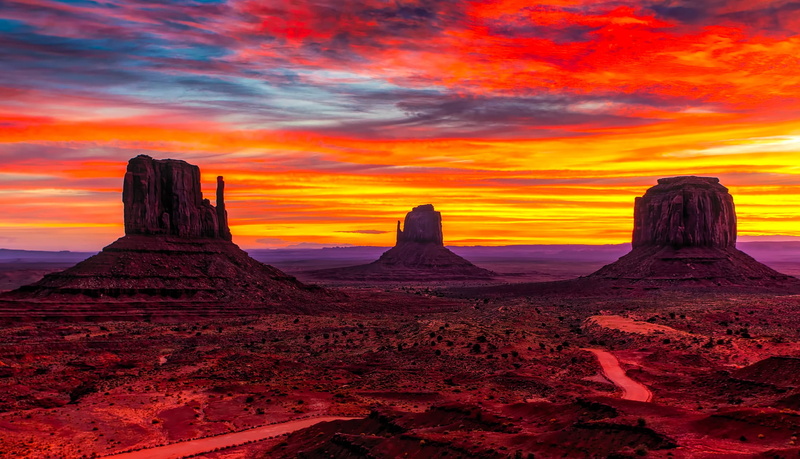 non-urban scene, 1080P, scenics - nature, land, sky, rock, valley, environment, landscape, tourism, photo, rock - object, rock formation, colorful, twilight