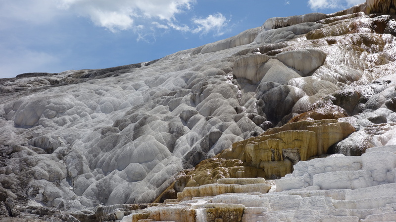 land, scenics - nature, day, mammoth hot springs, steam, geology, rock formation, america, united states, no people, environment, physical geography, national park
