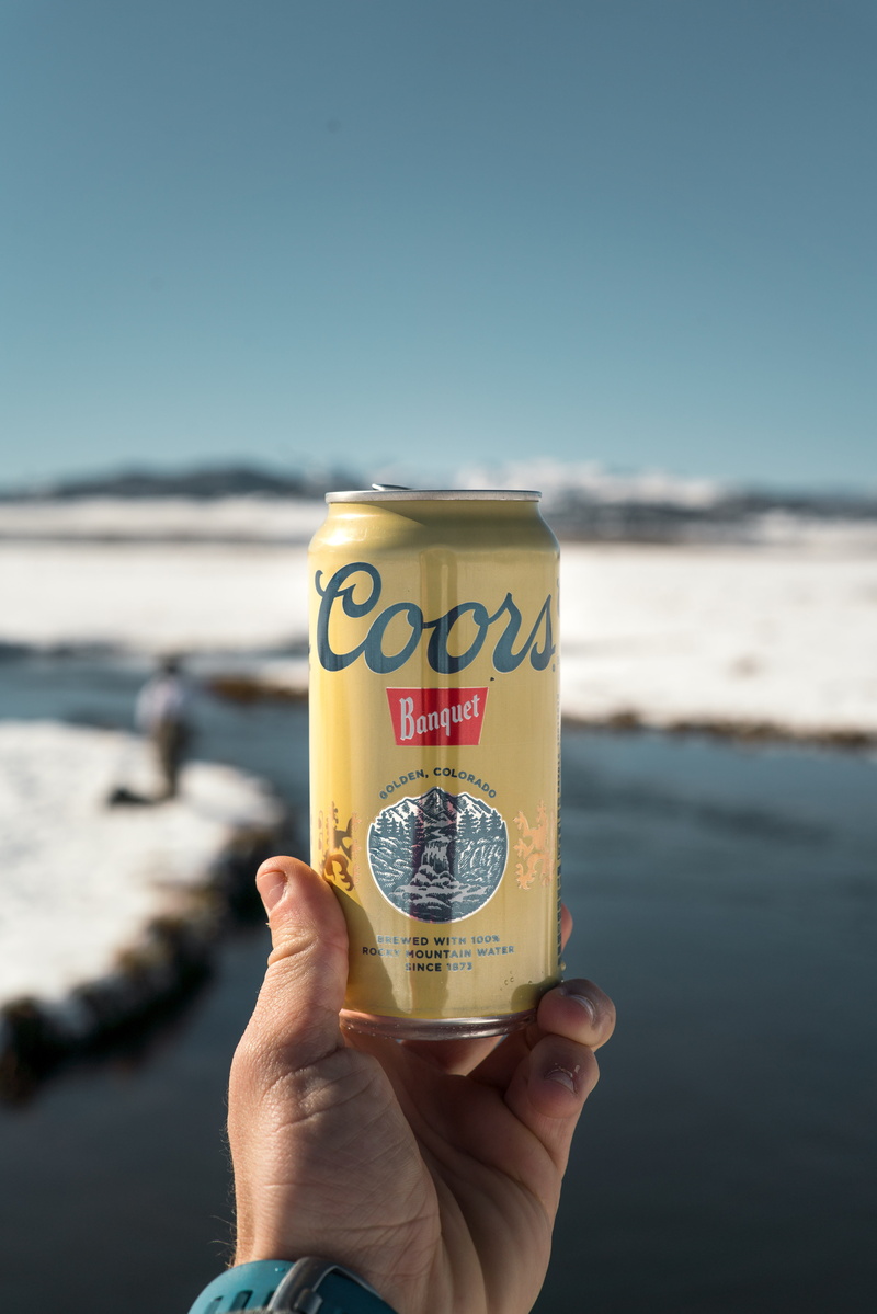 one person, mammoth, 8K, nature, real people, can, coors banquet, beverage, tin, boulder, lifestyles, refreshments, california, alcohol, sea, eastern sierras