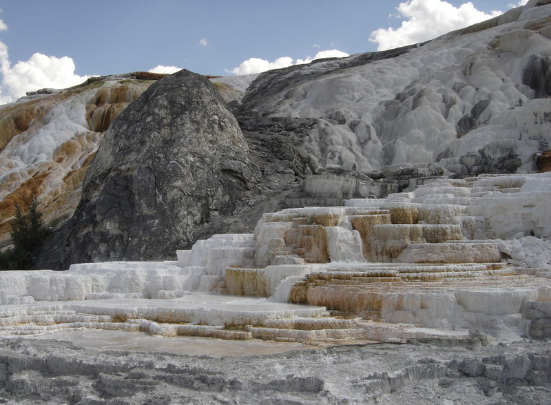 yellowstone, day, tranquility, non-urban scene, cold temperature, mammoth hot springs, landscape, tranquil scene, environment, solid, winter, beauty in nature