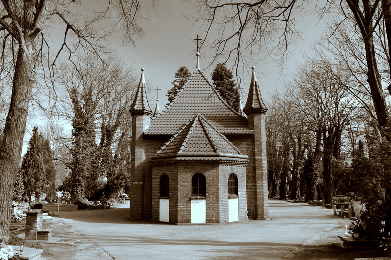 cold temperature, no people, antique, architecture, sky, old, built structure, place of worship, sepia, facade, house, tree, cemetery, bare tree, day, snow