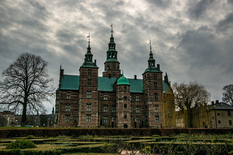 bare tree, cloudy, dreary, king, day, tower, museum, building, nature, denmark, low angle view, winter, outdoors, history, dome, europe, danish, architecture