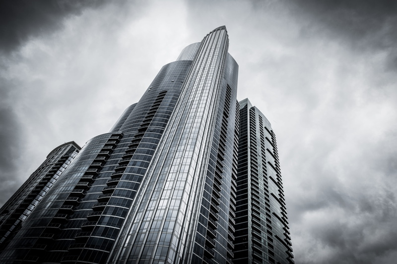 nature, il, built structure, 5K, dreary, low angle view, city, building exterior, office building exterior, building, downtown, day, urban, tall - high