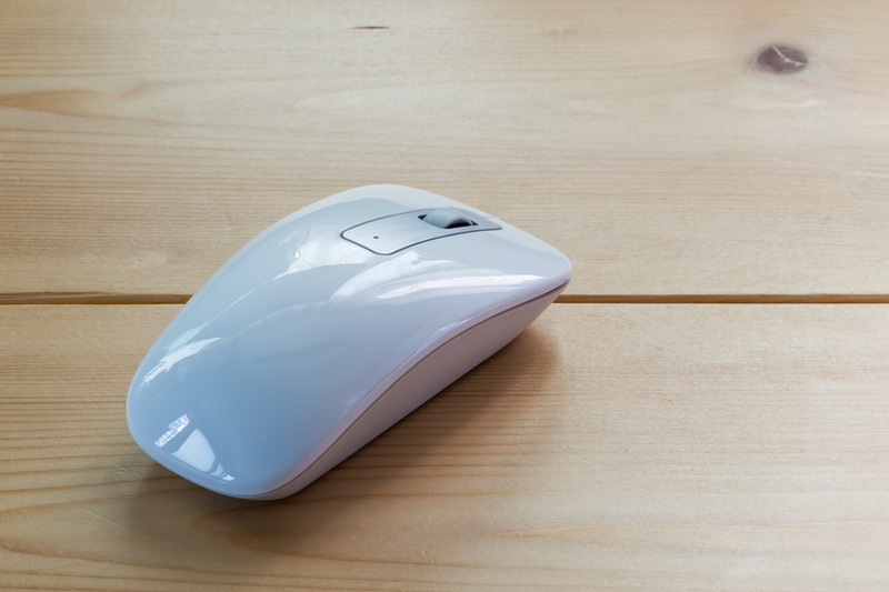 high angle view, still life, single object, computer equipment, wood grain, work, click, communication, drag, wood, practice, close-up, computer mouse