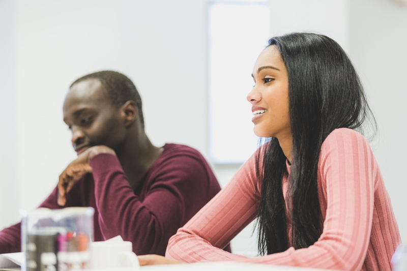 young adult, university, sitting, emotion, girls, young women, looking away, School, women, teenager, table, thoughtful, talk, College, studying, people