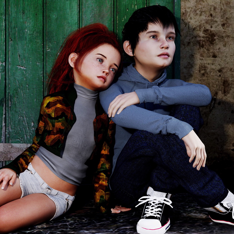 childrens portrait, brothers and sisters, connectedness, childhood, family, floor, children, casual clothing, youth, women, cute, friends, positive emotion