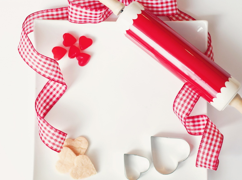 Kitchen, table, 4K, cookie, sweet, made, baked, Love, cup, heart shape, gift box, directly above, cookies, no people, Valentine, ribbon - sewing item