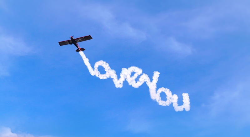 outdoors, Clouds, airshow, day, travel, valentinesday, directly below, airplane, cloud - sky, transportation, greetingcard, Valentines Day, Forever, private airplane