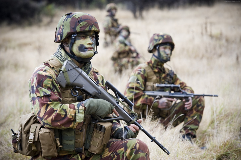New Zealand Army, A1, 2RAR, Steyr AUG, soldier, camo, assault rifle, 2K, F88