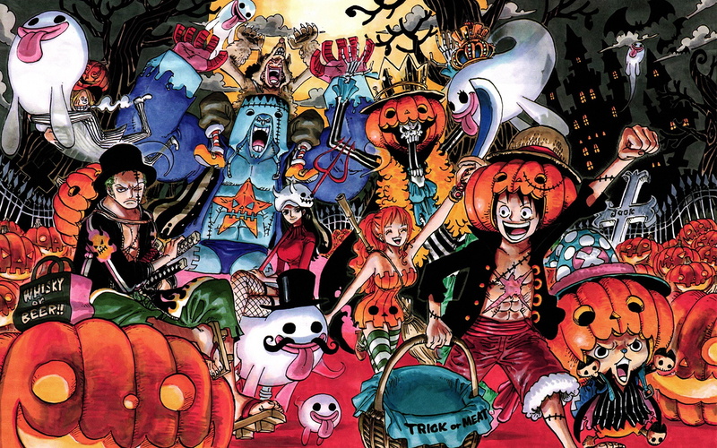 nico, robin, piece, anime, halloween, brook, sanji, nami, zoro, tony, chopper, roronoa, 2K