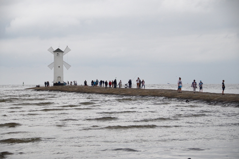 scenics - nature, the baltic sea, real people, 2K, sky, swinoujscie, sea, staw mills, environment, wind turbine, outdoors, beach, land, day, horizon over water