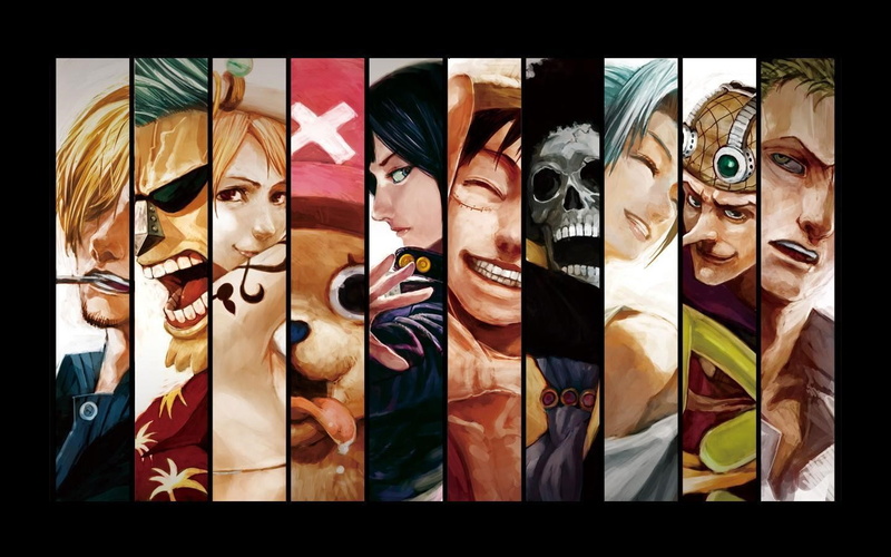clothing, multi colored, auto post production filter, composite image, multiple image, people, store, art and craft, one piece roronoa zoro usopp brook monkey d_ luffy tony tony chopper nami franky sanji nefertari vivi nico robin panels