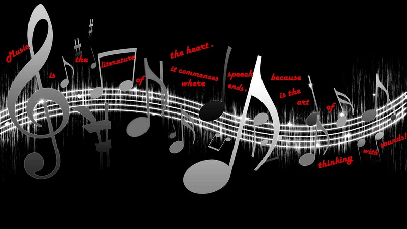 1080P, 3d and abstract, picture, white, black, music