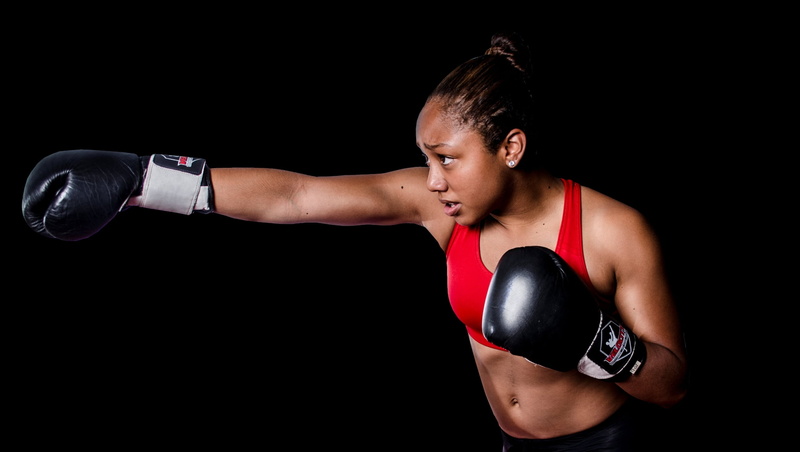 vitality, young adult, muscular build, exercising, lifestyles, Thai Boxing, athlete, healthy lifestyle, arms raised, boxing glove, training, girl, boxing - sport
