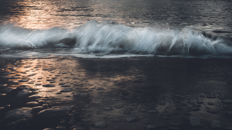 flowing, orange, long exposure, splashing, dark, ocean, nature, beach, beauty in nature, breaking, water, power in nature, scenics - nature, flowing water