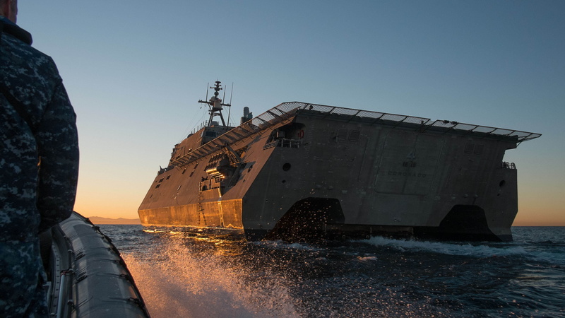 littoral, trimaran, LCS-4, U.S. Navy, USS Coronado, Independence-class, 4K, combat ship, sea
