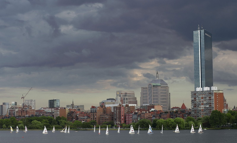 massachusetts, skyline, tower, cities, atlantique, bay, 720P, usa, bridges, city, boston, boswash, night, ocean, architecture