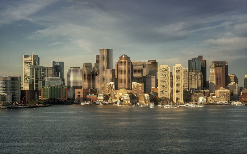 bridges, skyline, architecture, cities, usa, 720P, atlantique, boston, ocean, tower, night, bay, massachusetts, city, boswash