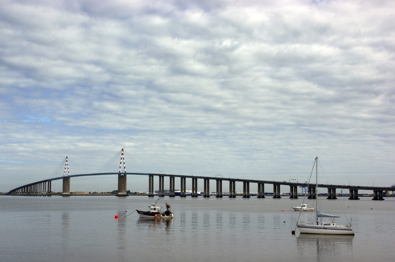 brittany, cloud - sky, boat, st-nazaire, travel destinations, tourism, loire, bridge, country of the loire, estuary, waterfront, day, architecture, connection