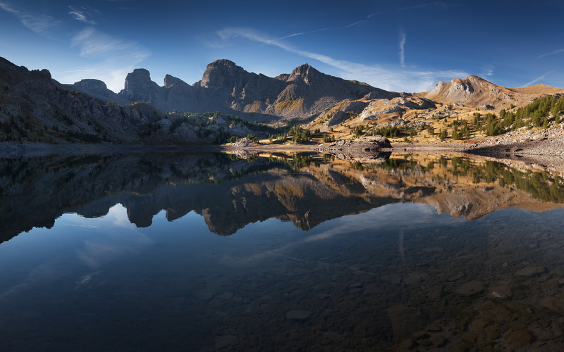 Mercantour National Park, 4K, Lake, Reflections, Landscape, France, Lac dAllos, 4K, Mountains