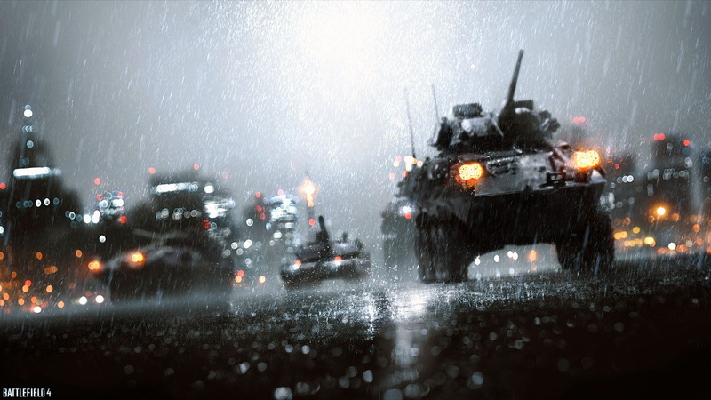 motor vehicle, Battlefield, water, night, blizzard, drop, on the move, tanker, storm, road, street, wet, rain, video games, motion, transportation, land vehicle