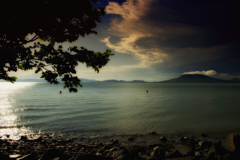 land, scenics - nature, non-urban scene, sea, beauty in nature, no people, cloud - sky, sky, silhouette, tranquil scene, water, idyllic, lake balaton, nature